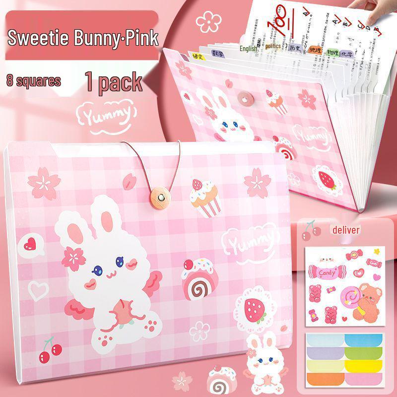 Large-Capacity A4 Accordion Folder: Multi-Layer Student Test Paper Organizer & Subject File Bag
