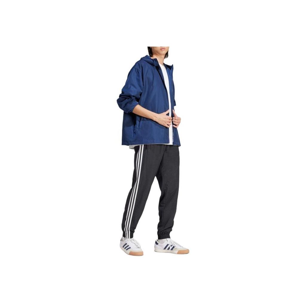 Adidas Originals Adicolor Logo Striped Zip-Up Long Sleeve Jacket Men Jackets Blue IR9858
