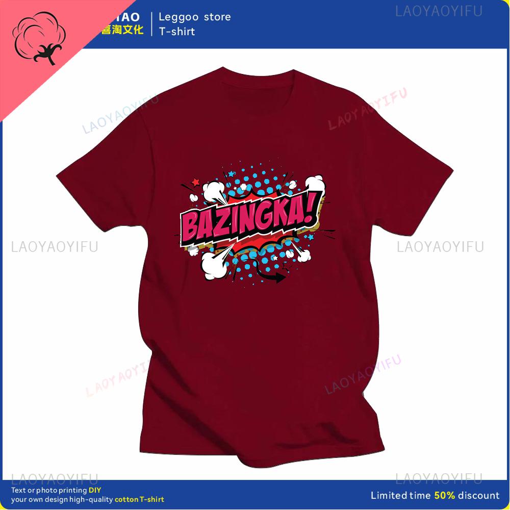 Big Bang Theory Bazinga Tshirt Mens Cotton Shortsleeved Sheldon Cooper Casual Everyday Streetwear