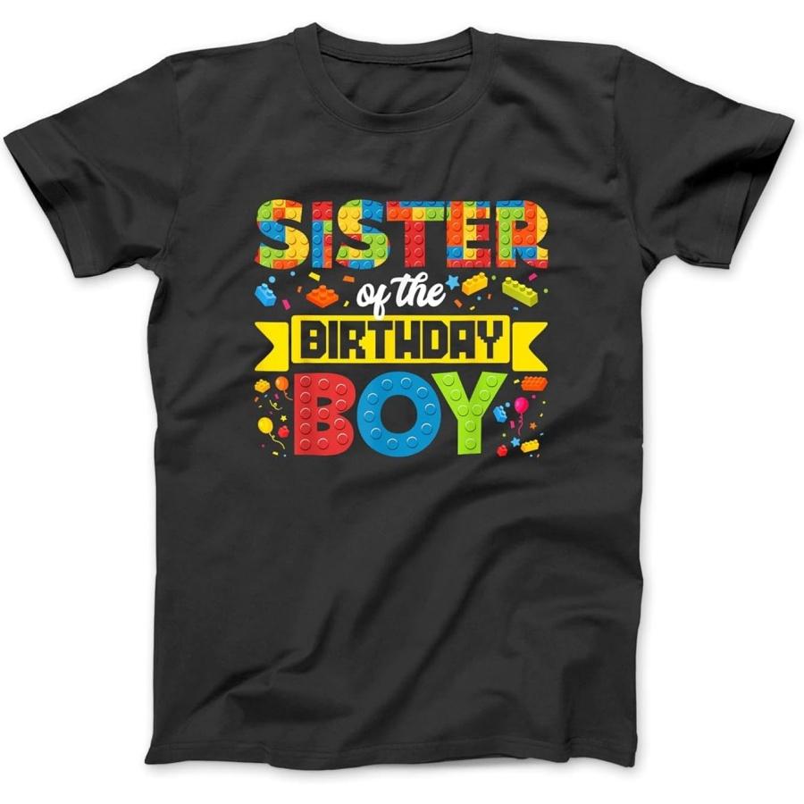 

Sister of The Birthday Boy Master Builder Building Blocks T-Shirt OCT Men s Women s, Longsleeve Sweatshirt Hoodie Black XXXXXL різнокольоровий