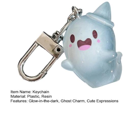Glow-in-the-dark Ghost Keychain Luminous Design Multiple Expressions Halloween Bag Hanging Ornament