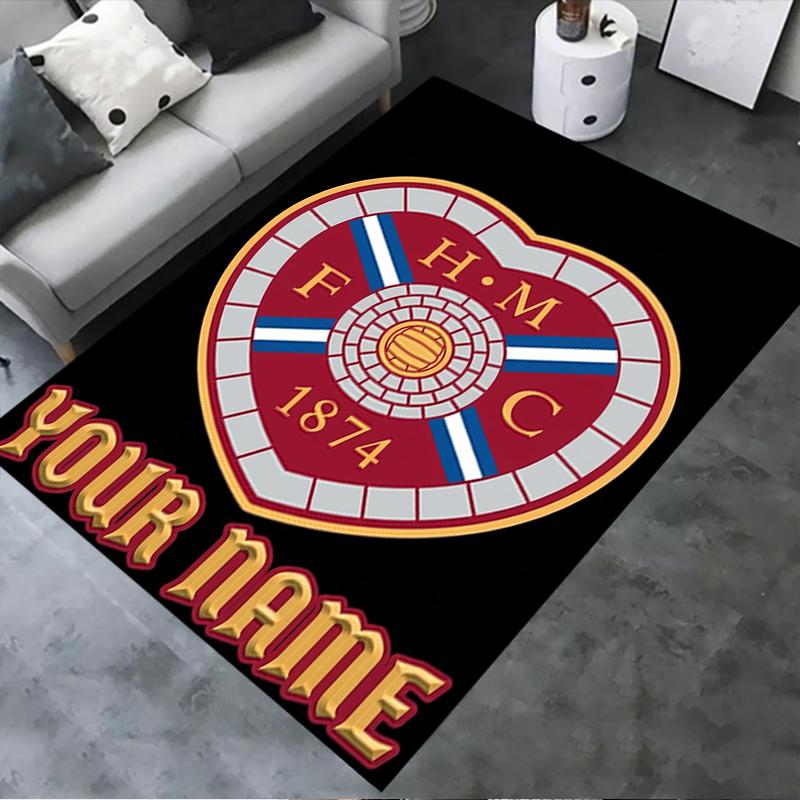 Custom Name Heart of Midlothian Carpet Rug for Living Room Bedroom Home Sofa Decoration,Kids play Non-slip Floor Mat