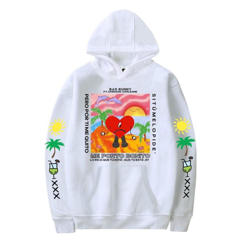 Bad Bunny Graphic Print Unisex Oversized Crewneck Sweatshirt Casual Long Sleeve Hoodie Fall