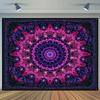 1 sztuka, żywy gobelin Mandala w stylu boho - wzory niebieskie i czerwone, odpowiedni do dekoracji wewnątrz/na zewnątrz