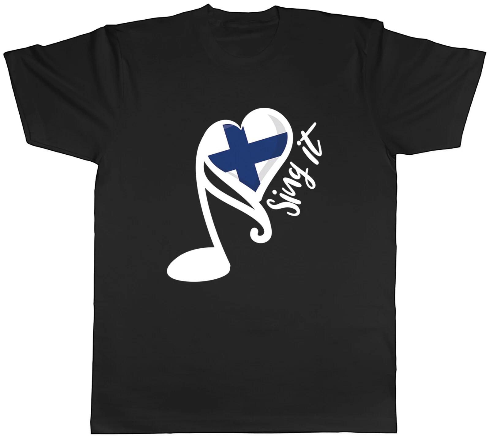 Finland Song Contest Mens T-Shirt Music Singing Unisex Tee Gift L