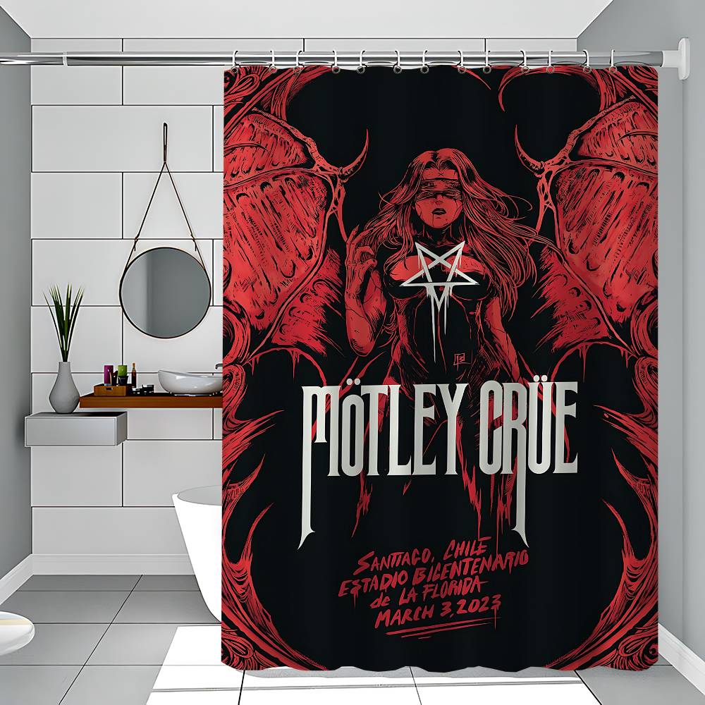 Popular Band M-Motley Crues Simple Shower Curtain Bathroom Shower Curtain Easy To Clean And Scrub Polyester Waterproof Opaque