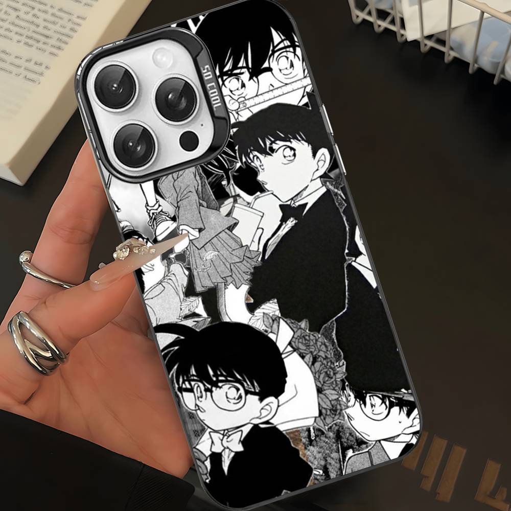 Japan D-Detective Conan Colorful Phone Case For IPhone 17 16 15 14 13 12 11 Pro Max Plus Matte Cover