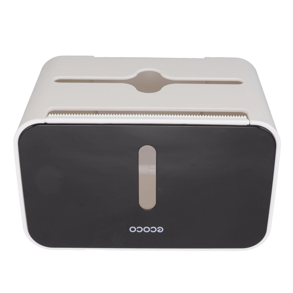 Toilet Paper Roll Box Cover Waterproof Punch Free Prevent Corrosion Wall Mounted Bathroom Tissue Holder Black