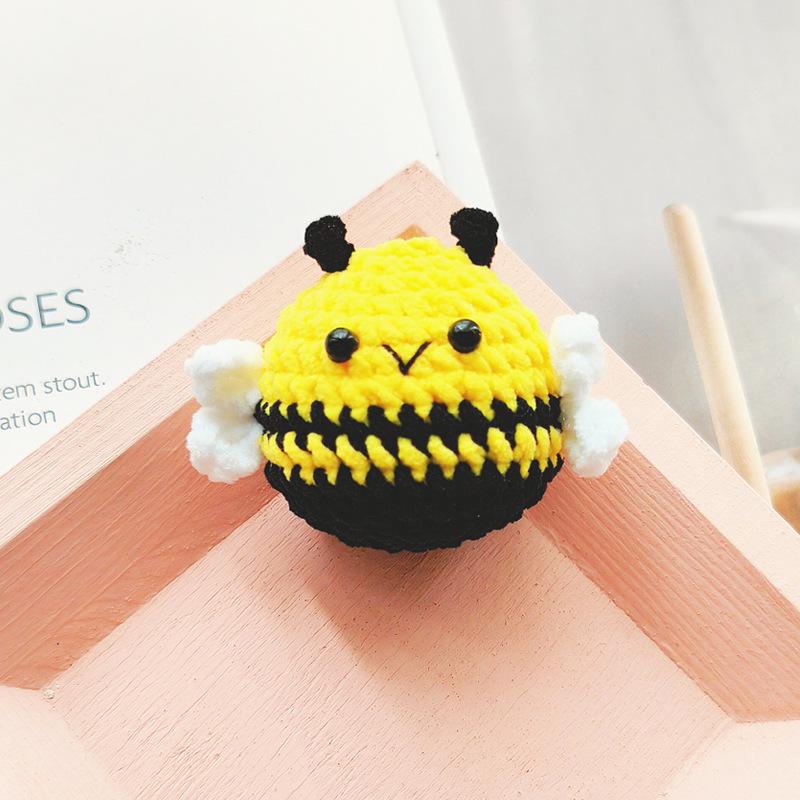 Hand-Knitted Capybara & Rabbit Animal Ball Keychain - Kids' Bag Charm