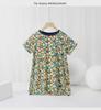 Summer Korean Floral Short-Sleeve Dresses for Girls: Middle To Large Sizes