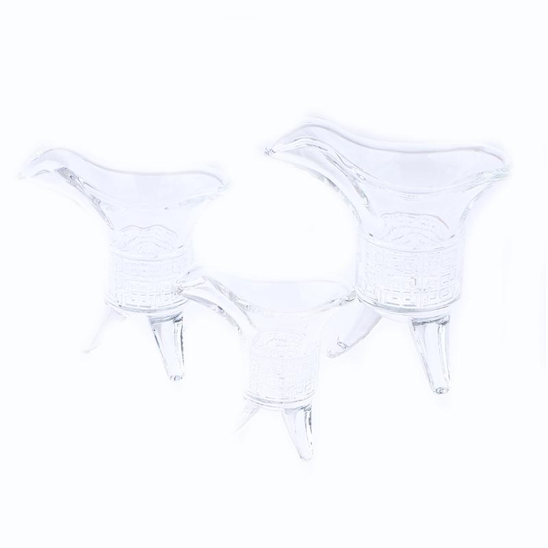 1Pc Jue Cup Imperial Cup Glass White Wine Cup Chinese Antique Small Wine Cup