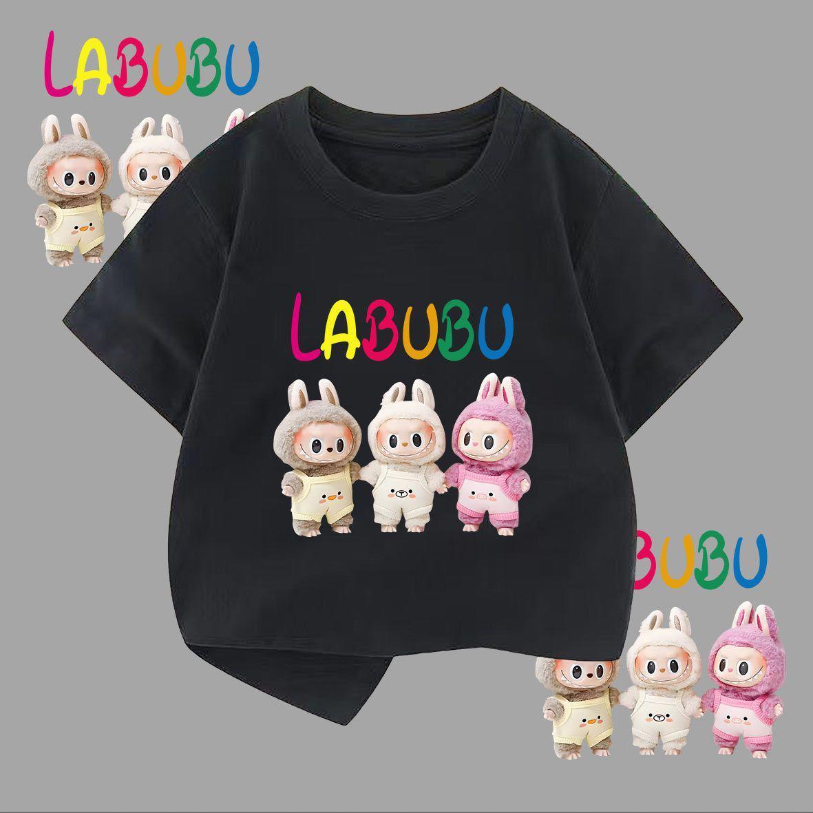

Labubu Милая Мультяшная 3D-печать Детская Футболка Каваи Ребенок Футболка Мальчики Девочки Футболка Смешная Одежда Топ 150