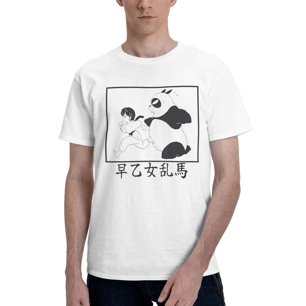 Ranma Saotome Anime Panda Manga Men Women's T Shirt  Casual Tee Shirt Short Sleeve T-Shirts 100% Cotton New Arrival Clothes