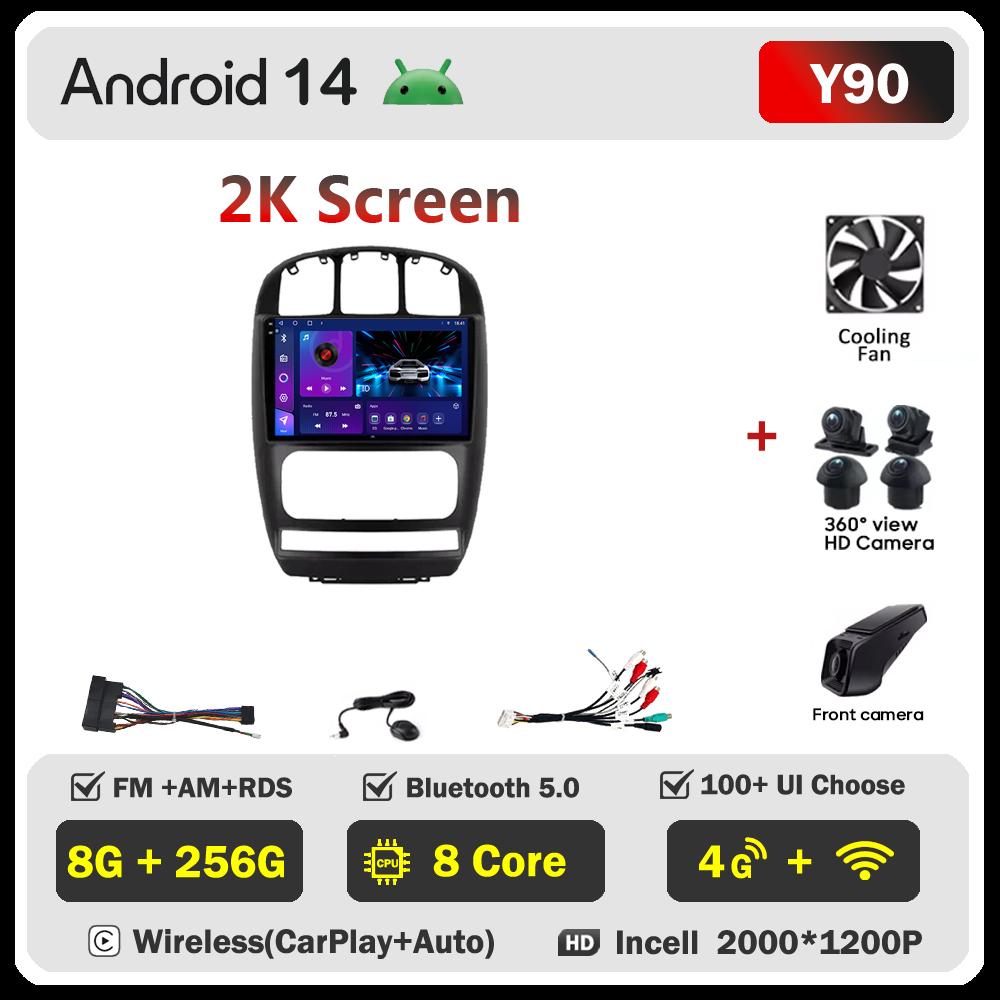 For Dodge Caravan 4 For Chrysler Voyager RG RS Town & Country RS 2000 Android 14 Car Radio Touch Screen Automotive Multimedia