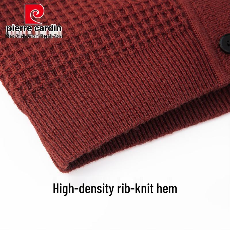 Pierre Cardin Men's 100% Wool Thick Knitted Cardigan
