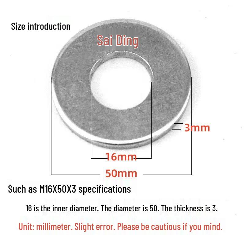 GB96 Zinc-Plated Iron Flat Washer 4.8 Grade, Oversized and Thickened with Hole