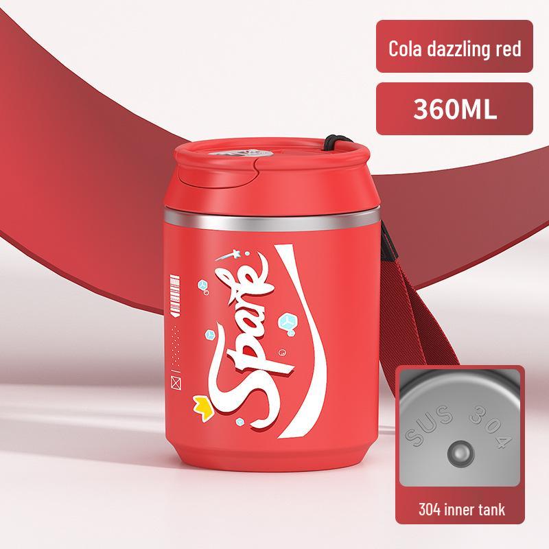 High-Value Portable Straw Cup with Lanyard, 304 Stainless Steel, Ideal for Cola and Coffee, Great Gift