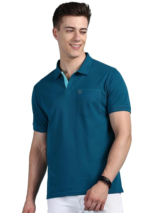 

Men s Half Sleeve Soild Casual Regular Fit T-Shirt with Chest Pocket | Tshirt for Men 3XL синій