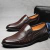 Fashion Summer New Designer Hallow Out Leather Shoes for Men Fashion Casual Soft Sole Men's Dress Shoes Solid Color Loafers Male