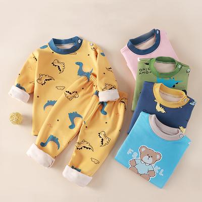 Winter Autumn Kids Pajamas Sets Boys Girls Clothes Cartoon Velvet Tops+pants 2Pcs/Set Childrens Clothing Suit Sleepwear