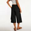 Women's Wide Leg Pants With PocketsHigh Waisted  Caual Loose Cropped Trousers