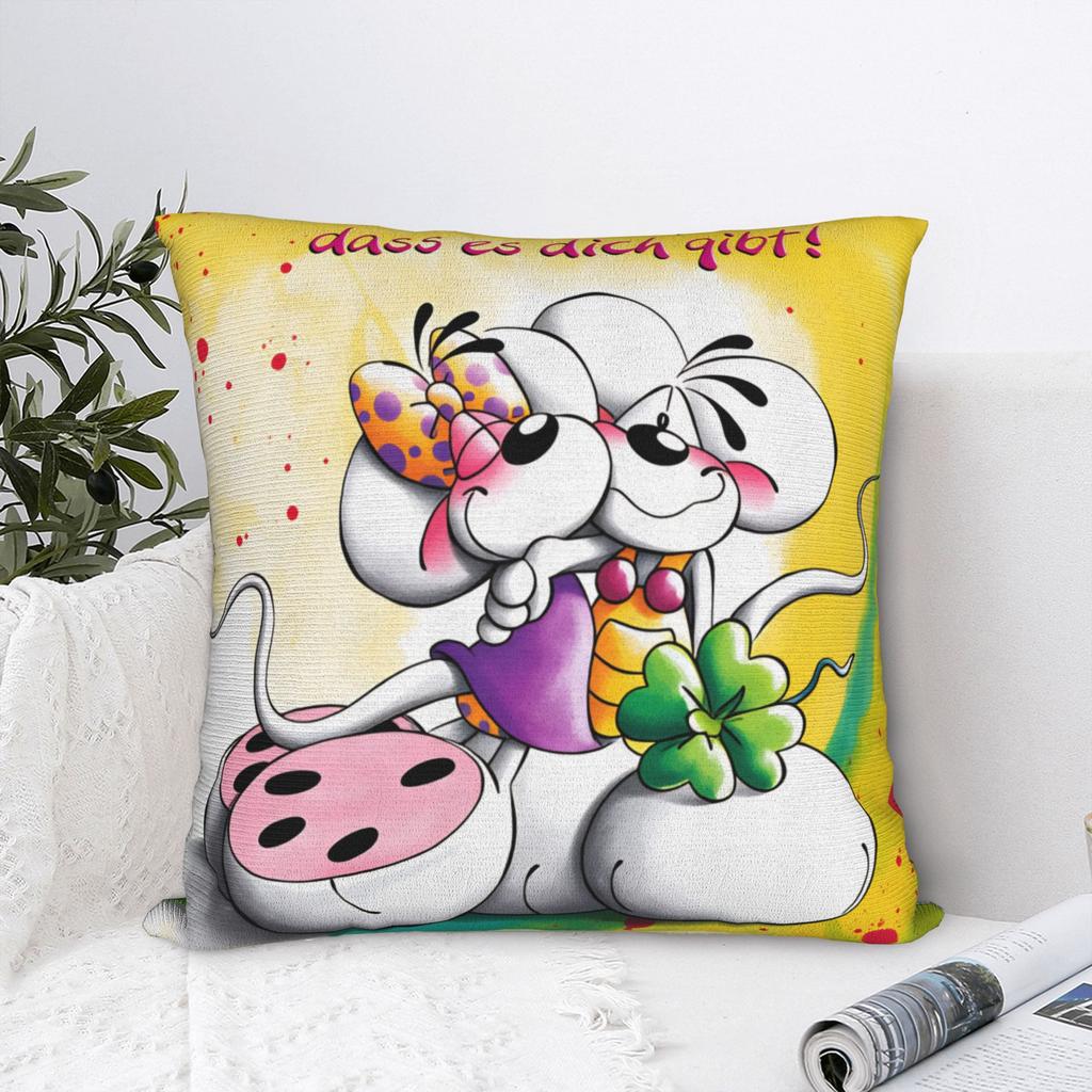 Federe Diddl Cartoni Animati Fumetti Federa Trendy Retrò per Soggiorno Letto Sedia Comoda Copricuscino