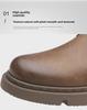 Men's Black Leather Derby Shoes - Thick-Soled, Casual Workwear & Wedding-Ready Low-Top Martin Boots