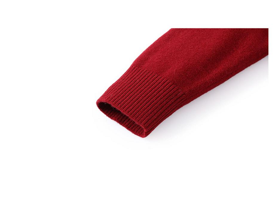 Embroidered High-Neck Pure Wool Sweater for Autumn/Winter - Elegant Base Layer for Middle-Aged & Elderly