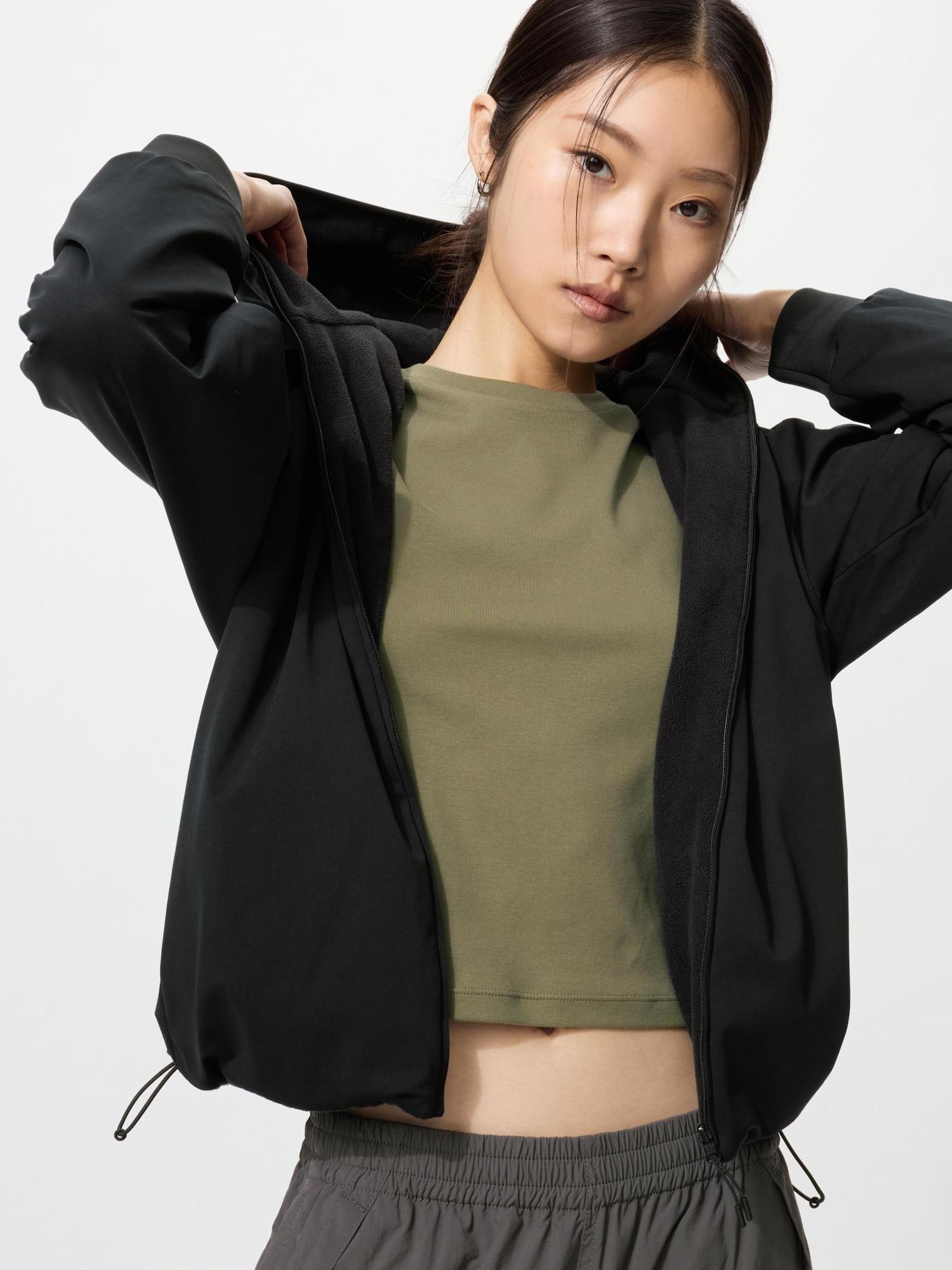 

Uniqlo Флисовая куртка-худи на молнии с защитой от ветра, двусторонняя 09 BLACK/WOMEN XXL