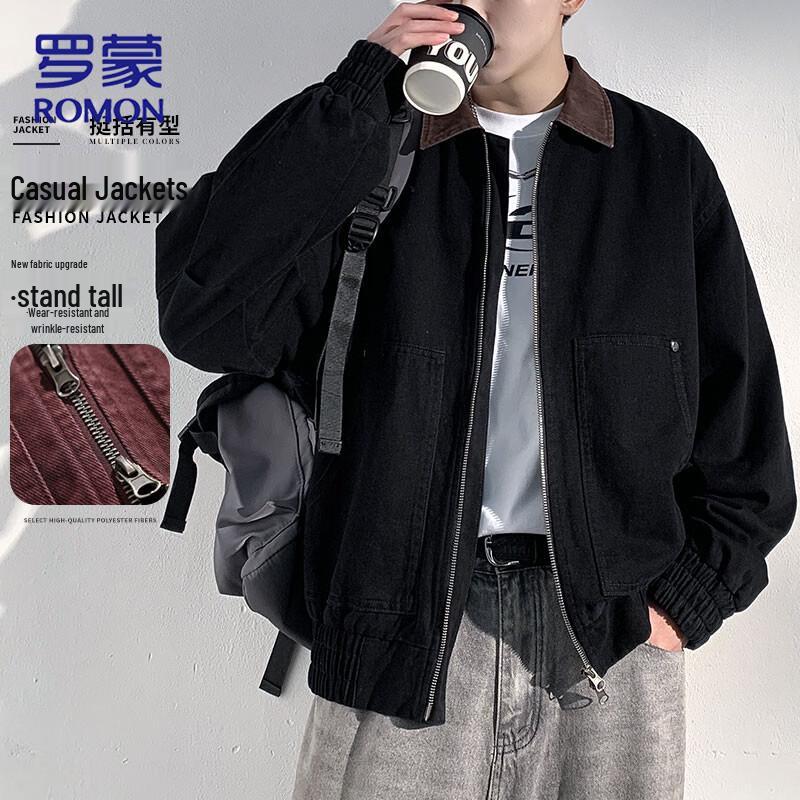 ROMON Men s Loose Fit Casual Utility Jacket 6XL