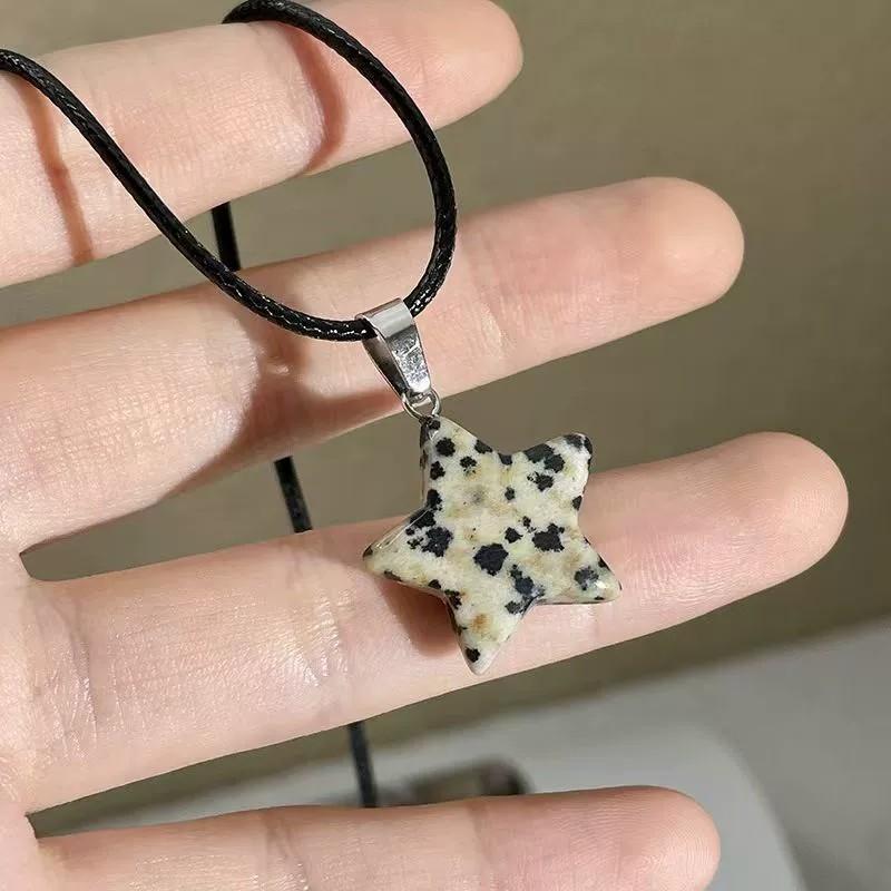New Korean Fashion Star Pentagram Pendant Necklace for Women Men Black Rope Clavicle Chain Y2k Punk Hip-hop Party Jewelry Gift