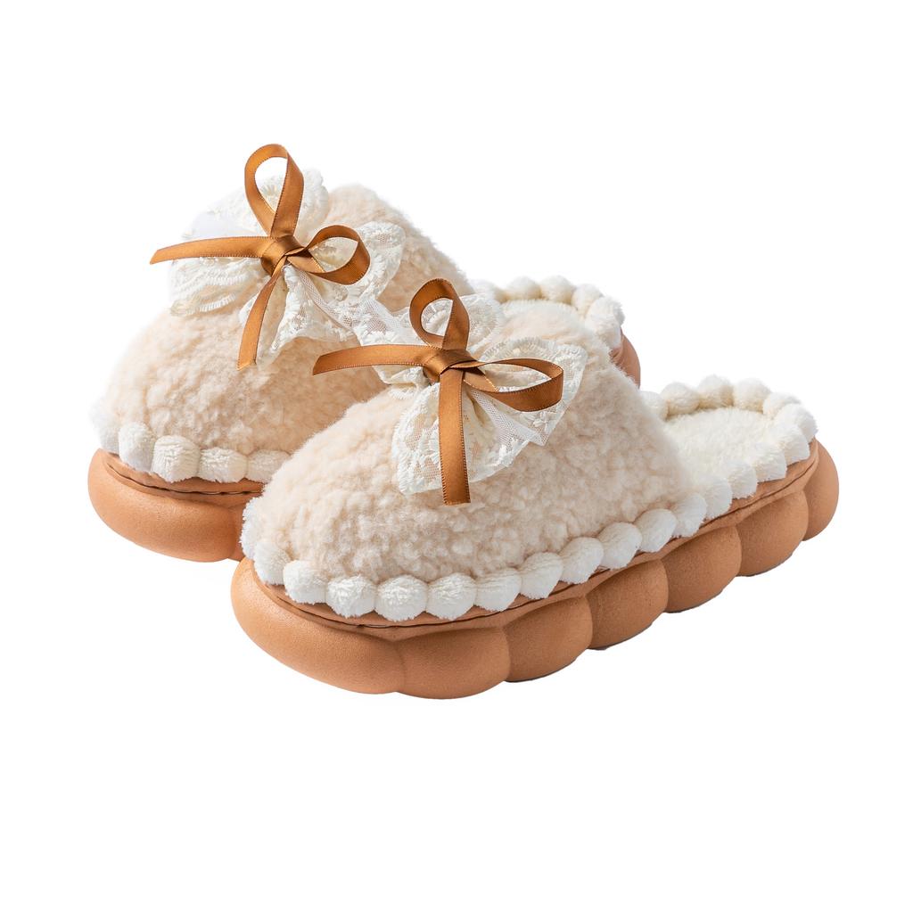 Sweet Cotton Slippers Women's Indoor Thick-soled Warm Shoes