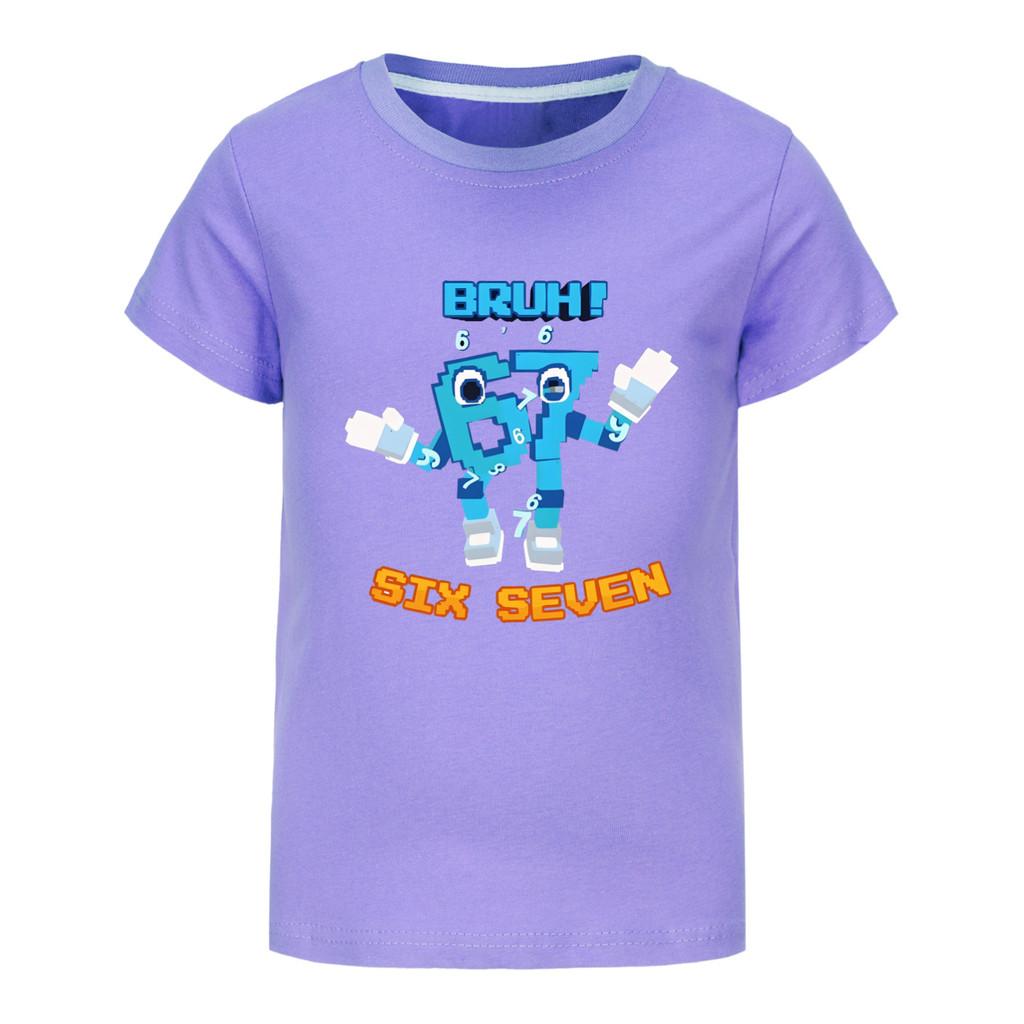 5223 Kinder Jungen Mädchen Steal a Brainrot 67 Print Kurzarm T-Shirt Hose Kleidung Set