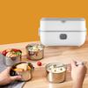 Electric Lunch Box Double Layer Insulated Food Heater for Dormitory Kitchen Office Travel Food Storage Container