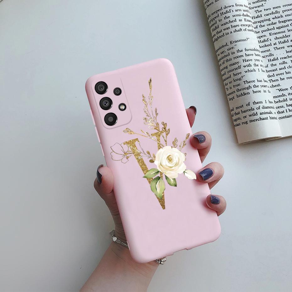 For Samsung Galaxy A53 5G Case A536B Cute Letters Silicone Soft Fundas Matte Cover Phone Case For Samsung A53 A 53 5G Coque Capa