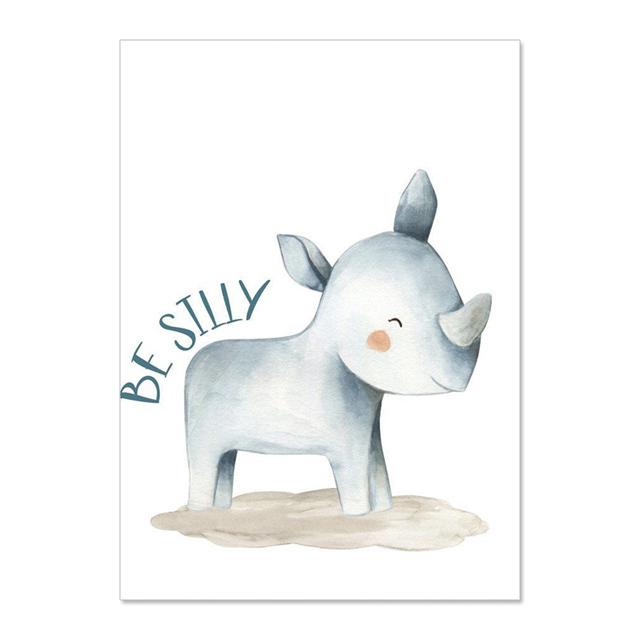 Cute Cartoon Animal Giraffe Lion Nursery Wall Art Canvas Painting Posters And Prints Wall Pictures Baby Kids Room Décor No Frame