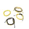 Yellow Green Braided Cowhide Leather Bracelet DIY Set (4 Pieces)