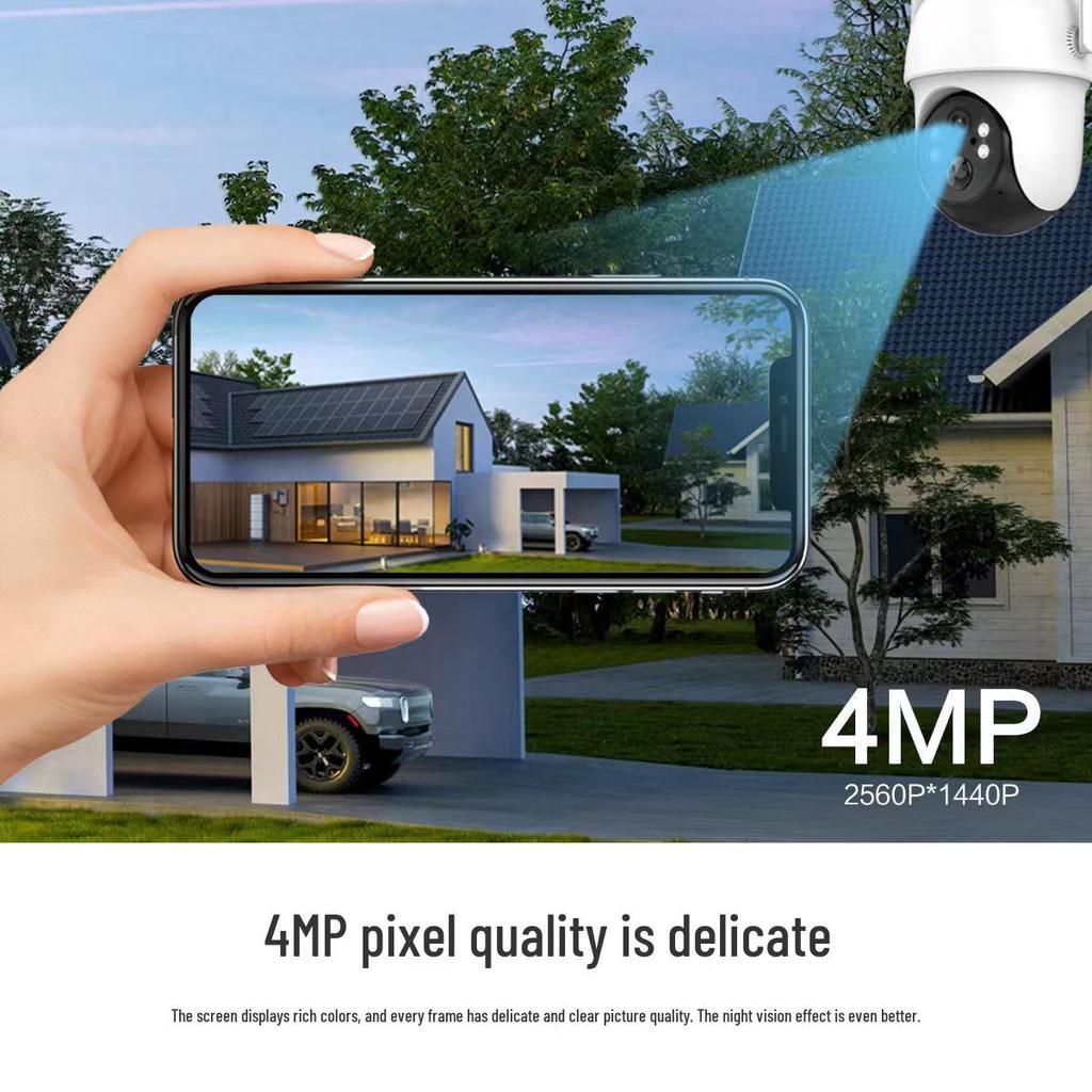 ICSEE Solar-Powered 4MP Wireless HD Night Vision Home Surveillance Camera