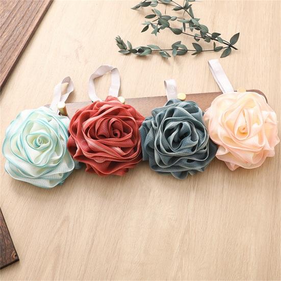 Bath Ball Ultra Soft Fast Foaming Fine Mesh Rose Shower Loofah Exfoliating Pouf Ball Bathroom Accessories