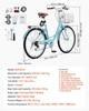 26-Inch Cruiser Bike 7-Speed Light Blue Beach Cruiser Bike with Basket