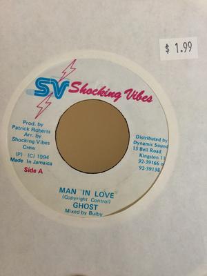 7inch Record GHOST - Man In Love NONE Shocking Vibes 1994 Jamaica Reggae, Ska & Dub Used