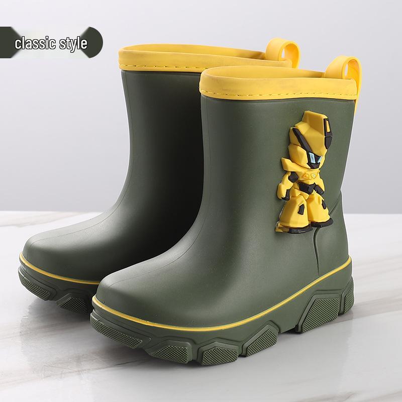 Children's Waterproof Non-slip Rain Boots for Kindergarten - Cute and Comfy with Velvet Lining