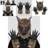 Terrifying Wolf Head Mask And Gloves Set For Halloween Party Costume Fun And Creative Dress Up