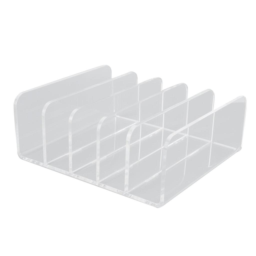 Desktop File Organizer Clear Acrylic 5 Compartments Office Document Sorter Multifunction Letter