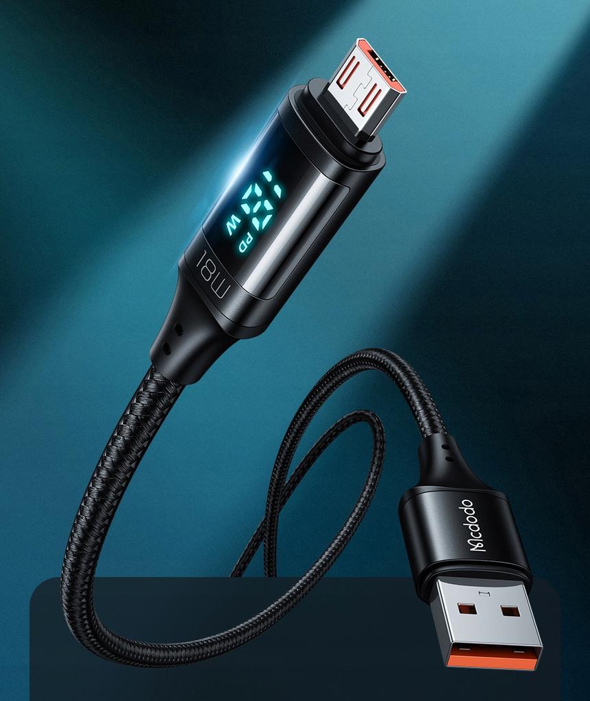 Mcdodo Digitální Pro Qc 4.0 Micro USB 18W 1,2M černý telefonní kabel