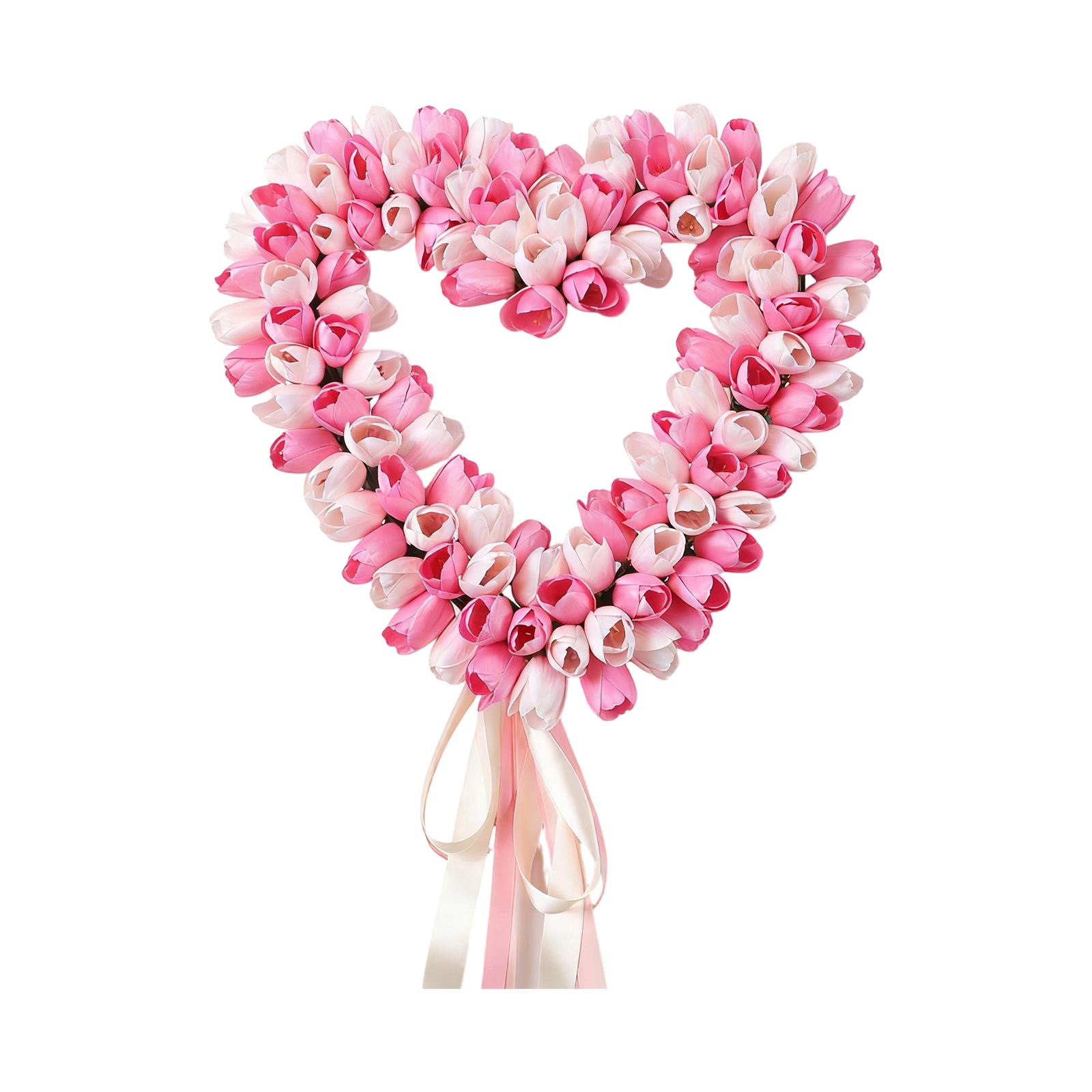 

3D 43cm Simulated = Wreath - Valentine s Day, Mother s Day, Doorway/Window Decoration, Home Fireplace Ornament, Wicker Decoration One Size
