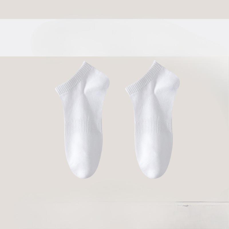 Men's Summer Pure Cotton Anti-odor and Sweat-absorbing Summer Short Socks, Black and White Sports Cotton Socks