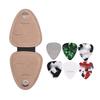 Guitar Picks Holder Case Bag PU Synthetic Leather with 6pcs Celluloid Picks String Instrument Accessories