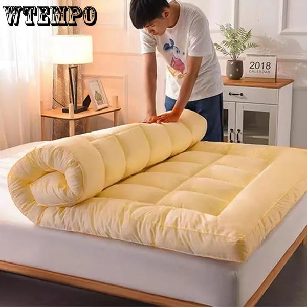 WTEMPO Solid Color Soft Thickened Cotton Mattress Cushion Home Tatami Double-sided Bed Mattress Quilts Warm Winter Single Student Dormitory Mattress