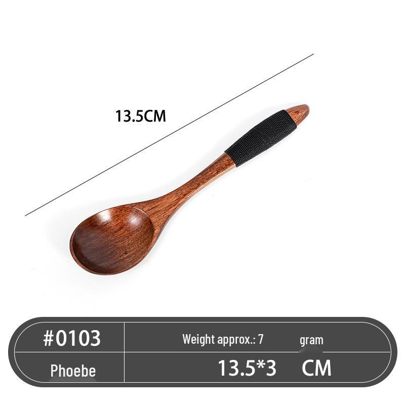 Japanese Craft Wire-Wrapped Wooden Spoon: Round-Mouth Condiment, Children's Soup, Ladle, Dessert & Jam Spoon.